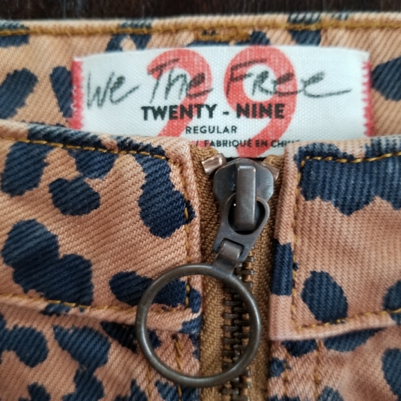 Free People Denim Cheetah Zip Up Skirt - Picture 3 of 6